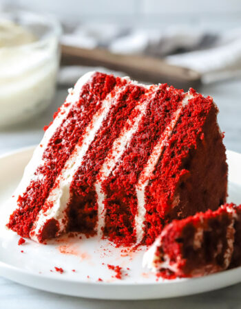 slice of red velvet cake