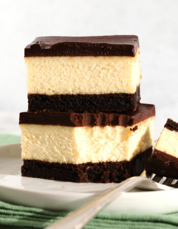 stack of two irish cream cheesecake bars